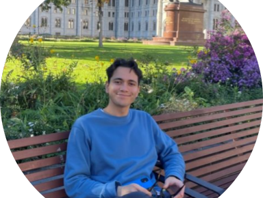 Student sitting on bench